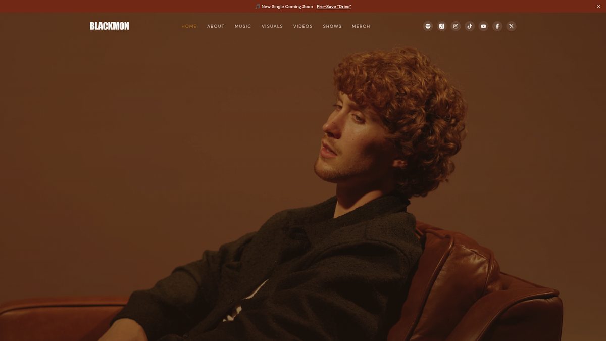 Blackmon Music website homepage