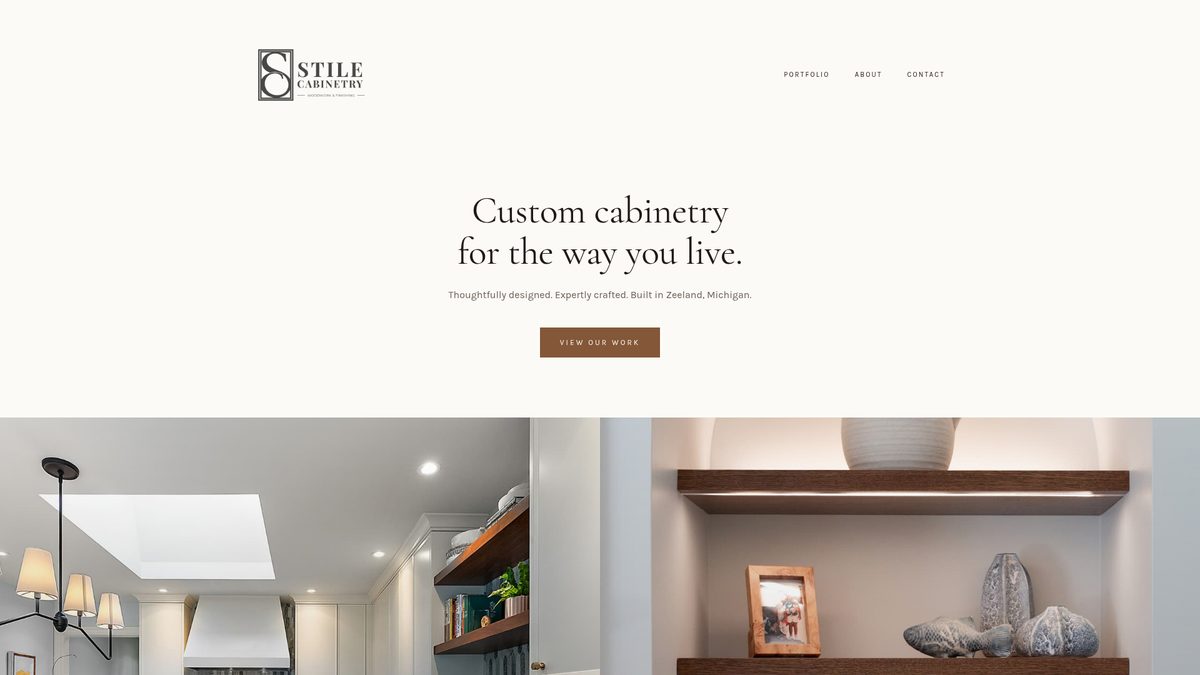 Stile Cabinetry website homepage